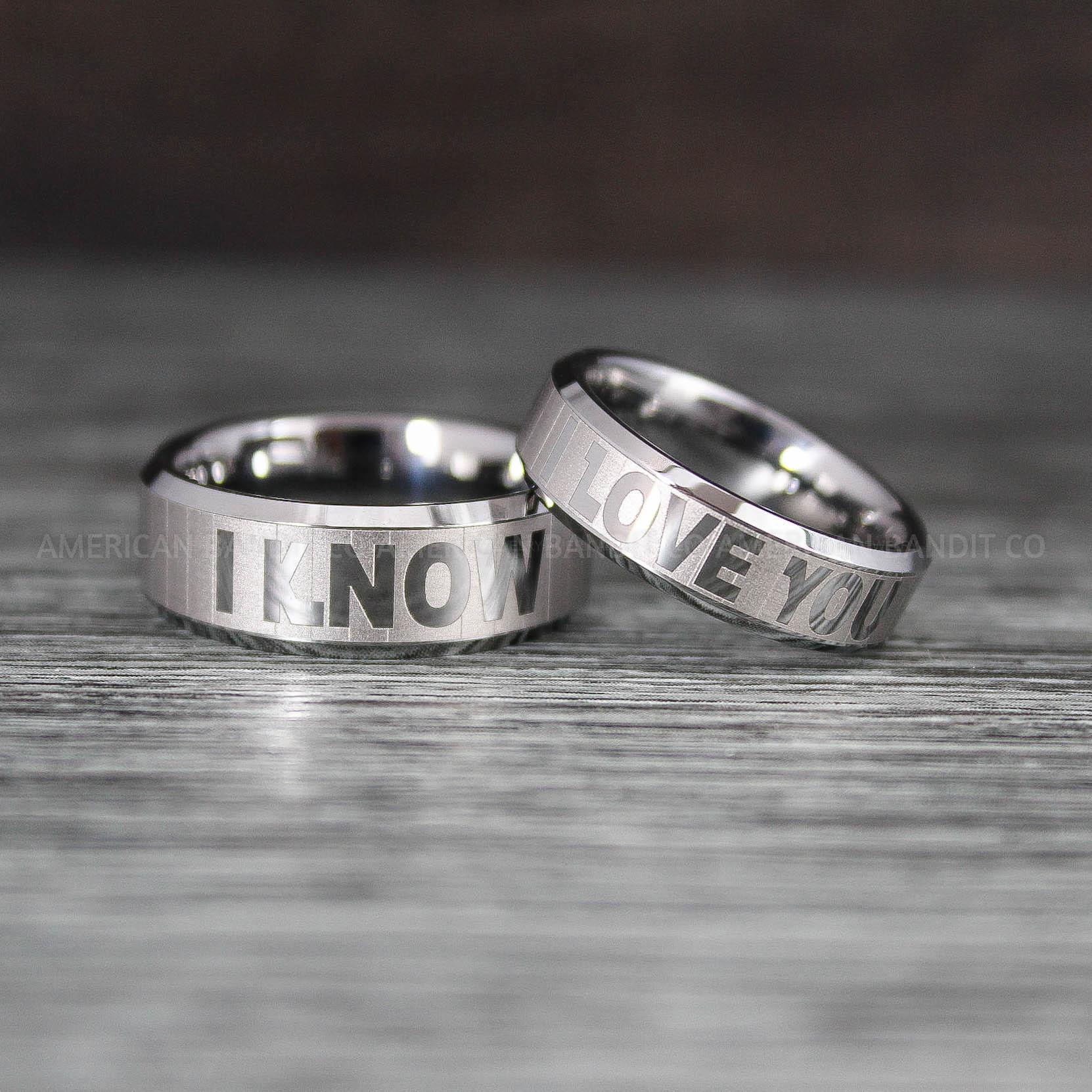 IMG_8391 I Love You I Know Rings, Aurebesh Rings, Silver Wedding Bands, Aurebesh Wedding Bands, Aurebesh Wedding Rings, Aurebesh Jewelry - Image 1