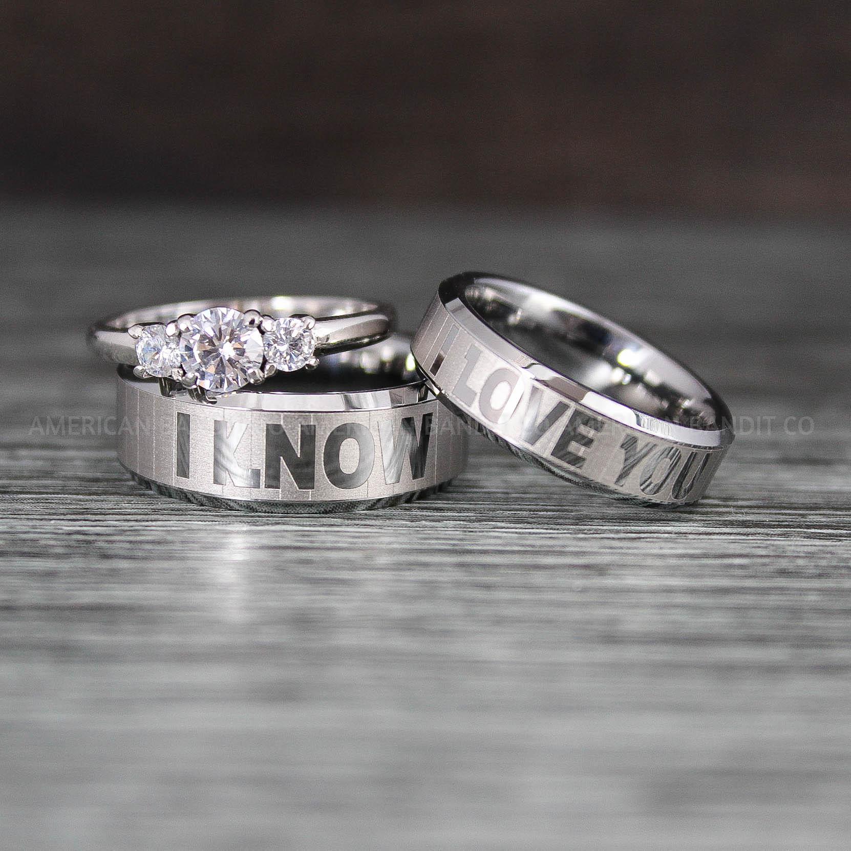 IMG_8392 I Love You I Know Rings, Aurebesh Rings, Silver Wedding Bands, Aurebesh Wedding Bands, Aurebesh Wedding Rings, Aurebesh Jewelry - Image 1
