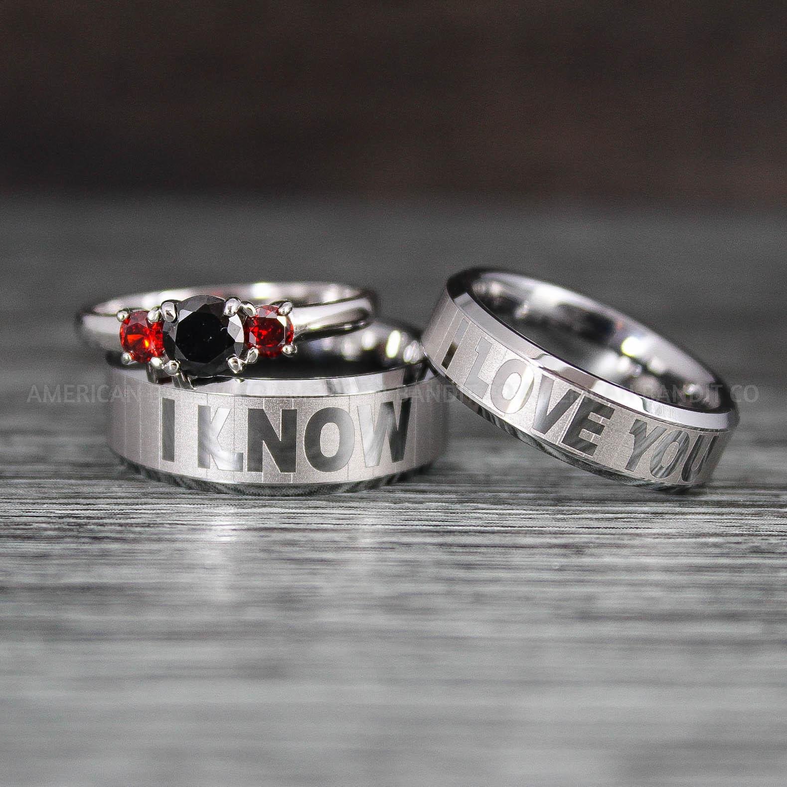 IMG_8396 I Love You I Know Rings, Aurebesh Rings, Silver Wedding Bands, Aurebesh Wedding Bands, Aurebesh Wedding Rings, Aurebesh Jewelry - Image 1