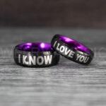 I Love You I Know Rings, Aurebesh Rings, Black Wedding Bands, Aurebesh Wedding Bands, Aurebesh Wedding Rings, Aurebesh Jewelry