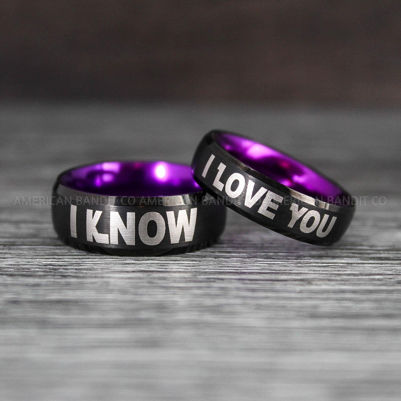 IMG_8399 I Love You I Know Rings, Aurebesh Rings, Black Wedding Bands, Aurebesh Wedding Bands, Aurebesh Wedding Rings, Aurebesh Jewelry - Image 1