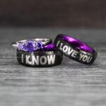 I Love You I Know Rings, Aurebesh Rings, Black Wedding Bands, Aurebesh Wedding Bands, Aurebesh Wedding Rings, Aurebesh Jewelry