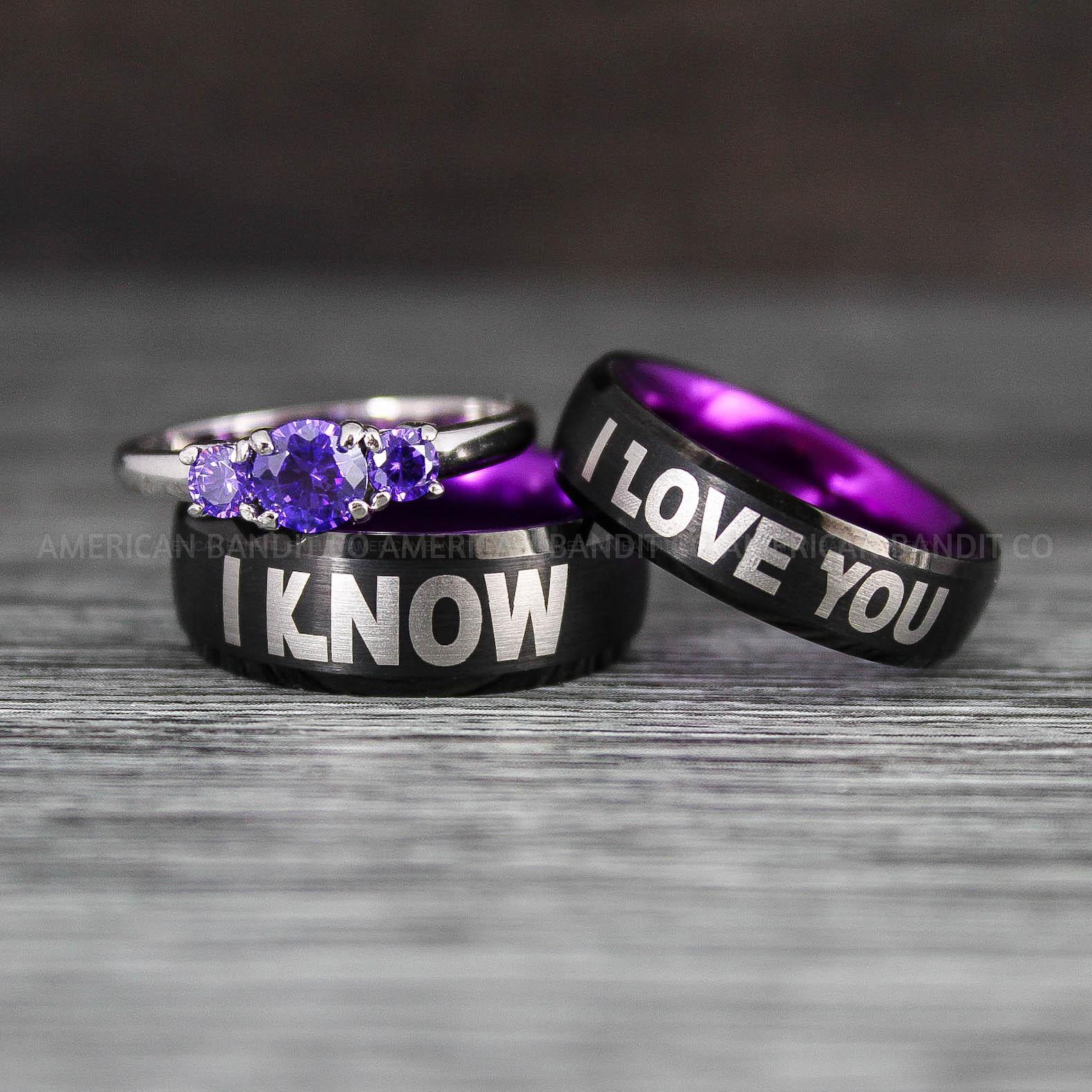 IMG_8400 I Love You I Know Rings, Aurebesh Rings, Black Wedding Bands, Aurebesh Wedding Bands, Aurebesh Wedding Rings, Aurebesh Jewelry - Image 1