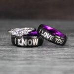 I Love You I Know Rings, Aurebesh Rings, Black Wedding Bands, Aurebesh Wedding Bands, Aurebesh Wedding Rings, Aurebesh Jewelry