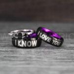 I Love You I Know Rings, Aurebesh Rings, Black Wedding Bands, Aurebesh Wedding Bands, Aurebesh Wedding Rings, Aurebesh Jewelry