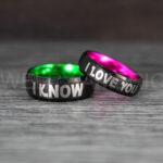 I Love You I Know Rings, Aurebesh Rings, Black Wedding Bands, Aurebesh Wedding Bands, Aurebesh Wedding Rings, Aurebesh Jewelry