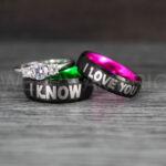 I Love You I Know Rings, Aurebesh Rings, Black Wedding Bands, Aurebesh Wedding Bands, Aurebesh Wedding Rings, Aurebesh Jewelry