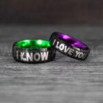 I Love You I Know Rings, Aurebesh Rings, Black Wedding Bands, Aurebesh Wedding Bands, Aurebesh Wedding Rings, Aurebesh Jewelry