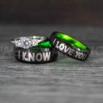 I Love You I Know Rings, Aurebesh Rings, Black Wedding Bands, Aurebesh Wedding Bands, Aurebesh Wedding Rings, Aurebesh Jewelry