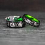 I Love You I Know Rings, Aurebesh Rings, Black Wedding Bands, Aurebesh Wedding Bands, Aurebesh Wedding Rings, Aurebesh Jewelry