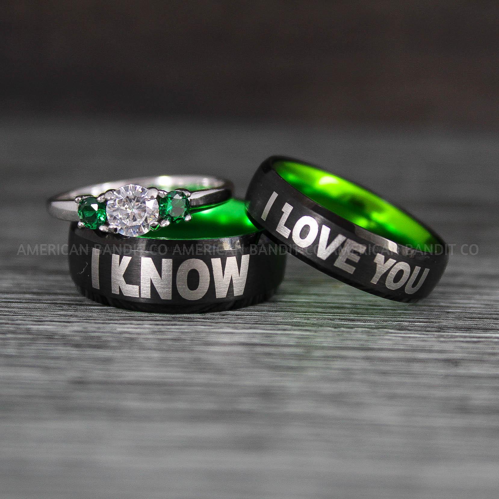 IMG_8411 I Love You I Know Rings, Aurebesh Rings, Black Wedding Bands, Aurebesh Wedding Bands, Aurebesh Wedding Rings, Aurebesh Jewelry - Image 1