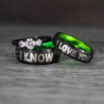 I Love You I Know Rings, Aurebesh Rings, Black Wedding Bands, Aurebesh Wedding Bands, Aurebesh Wedding Rings, Aurebesh Jewelry