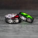 I Love You I Know Rings, Aurebesh Rings, Black Wedding Bands, Aurebesh Wedding Bands, Aurebesh Wedding Rings, Aurebesh Jewelry