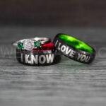 I Love You I Know Rings, Aurebesh Rings, Black Wedding Bands, Aurebesh Wedding Bands, Aurebesh Wedding Rings, Aurebesh Jewelry