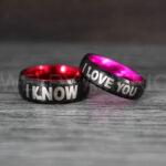 I Love You I Know Rings, Aurebesh Rings, Black Wedding Bands, Aurebesh Wedding Bands, Aurebesh Wedding Rings, Aurebesh Jewelry