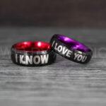 I Love You I Know Rings, Aurebesh Rings, Black Wedding Bands, Aurebesh Wedding Bands, Aurebesh Wedding Rings, Aurebesh Jewelry