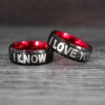 I Love You I Know Rings, Aurebesh Rings, Black Wedding Bands, Aurebesh Wedding Bands, Aurebesh Wedding Rings, Aurebesh Jewelry - Image 2