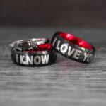 I Love You I Know Rings, Aurebesh Rings, Black Wedding Bands, Aurebesh Wedding Bands, Aurebesh Wedding Rings, Aurebesh Jewelry