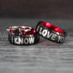 I Love You I Know Rings, Aurebesh Rings, Black Wedding Bands, Aurebesh Wedding Bands, Aurebesh Wedding Rings, Aurebesh Jewelry
