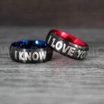 I Love You I Know Rings, Aurebesh Rings, Black Wedding Bands, Aurebesh Wedding Bands, Aurebesh Wedding Rings, Aurebesh Jewelry