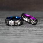 I Love You I Know Rings, Aurebesh Rings, Black Wedding Bands, Aurebesh Wedding Bands, Aurebesh Wedding Rings, Aurebesh Jewelry