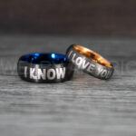 I Love You I Know Rings, Aurebesh Rings, Black Wedding Bands, Aurebesh Wedding Bands, Aurebesh Wedding Rings, Aurebesh Jewelry
