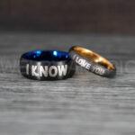 I Love You I Know Rings, Aurebesh Rings, Black Wedding Bands, Aurebesh Wedding Bands, Aurebesh Wedding Rings, Aurebesh Jewelry
