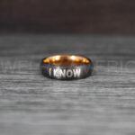 I Love You I Know Rings, Aurebesh Rings, Gunmetal Wedding Bands, Aurebesh Wedding Bands, Aurebesh Wedding Rings, Aurebesh Jewelry - Image 2