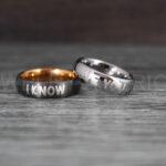 I Love You I Know Rings, Aurebesh Rings, Gunmetal Wedding Bands, Aurebesh Wedding Bands, Aurebesh Wedding Rings, Aurebesh Jewelry