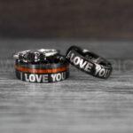 I Love You I Know Rings, Aurebesh Rings, Black Wedding Bands, Aurebesh Wedding Bands, Aurebesh Wedding Rings, Aurebesh Jewelry