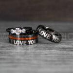I Love You I Know Rings, Aurebesh Rings, Black Wedding Bands, Aurebesh Wedding Bands, Aurebesh Wedding Rings, Aurebesh Jewelry