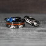 I Love You I Know Rings, Aurebesh Rings, Black Wedding Bands, Aurebesh Wedding Bands, Aurebesh Wedding Rings, Aurebesh Jewelry