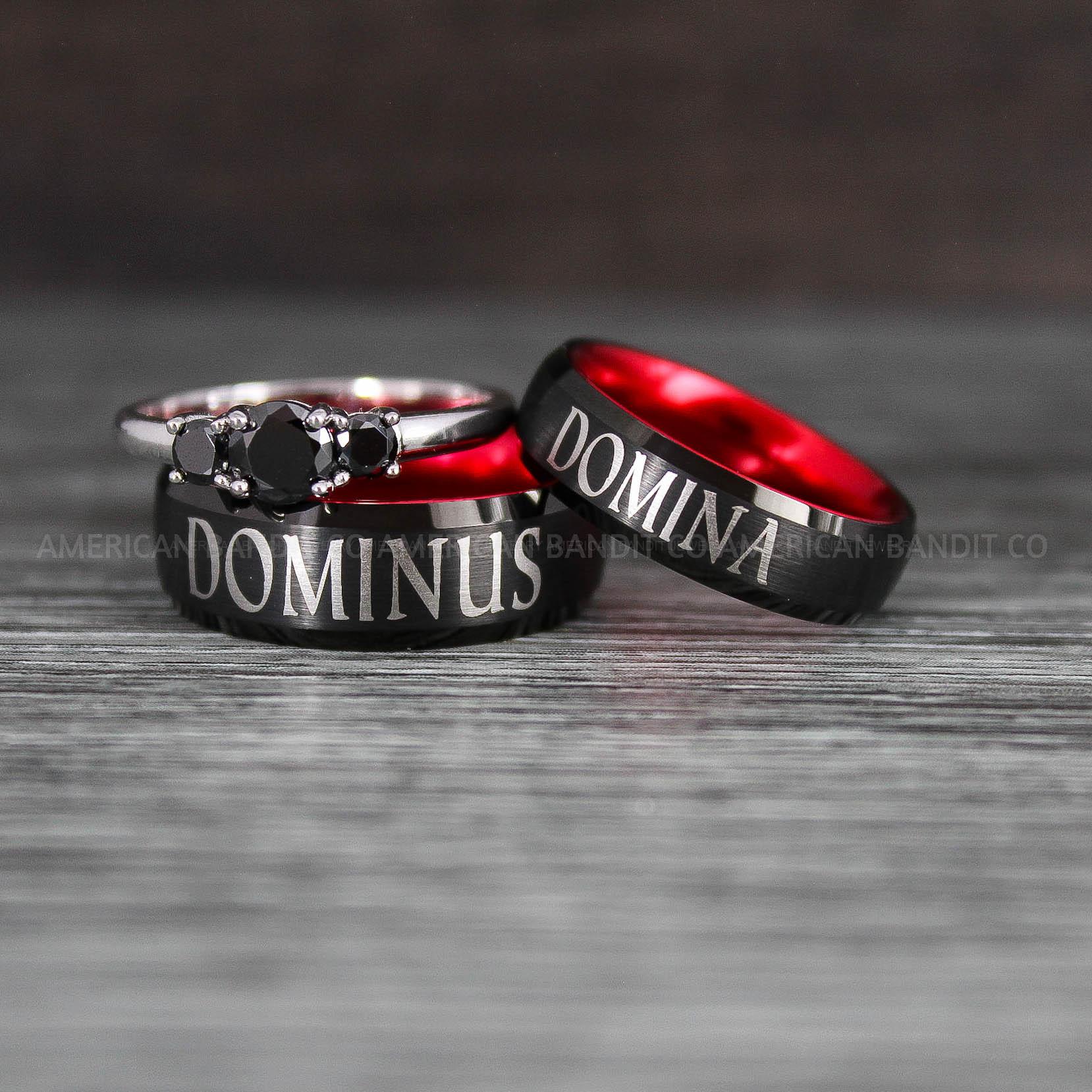 IMG_8448 Dominus Ring, Domina Ring, Dominus and Domina Rings, Couple Jewelry, Roman Jewelry Roman Rings His and Her Wedding Bands Black Wedding Rings - Image 1