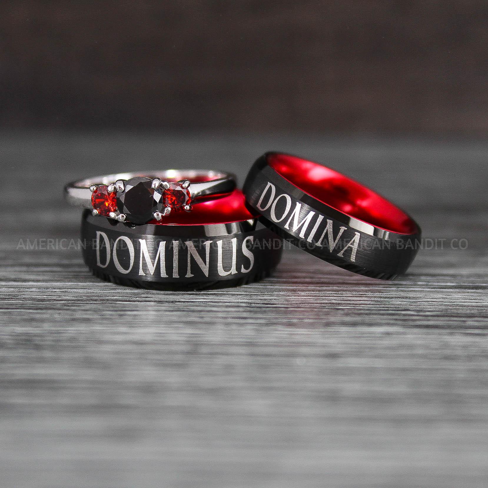 IMG_8449 Dominus Ring, Domina Ring, Dominus and Domina Rings, Couple Jewelry, Roman Jewelry Roman Rings His and Her Wedding Bands Black Wedding Rings - Image 1