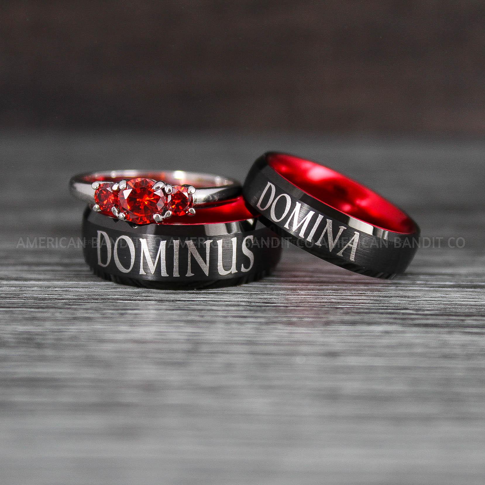 IMG_8450 Dominus Ring, Domina Ring, Dominus and Domina Rings, Couple Jewelry, Roman Jewelry Roman Rings His and Her Wedding Bands Black Wedding Rings - Image 1