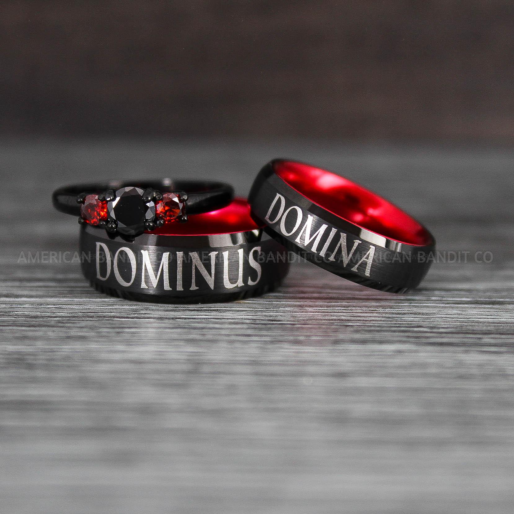 IMG_8451 Dominus Ring, Domina Ring, Dominus and Domina Rings, Couple Jewelry, Roman Jewelry Roman Rings His and Her Wedding Bands Black Wedding Rings - Image 1