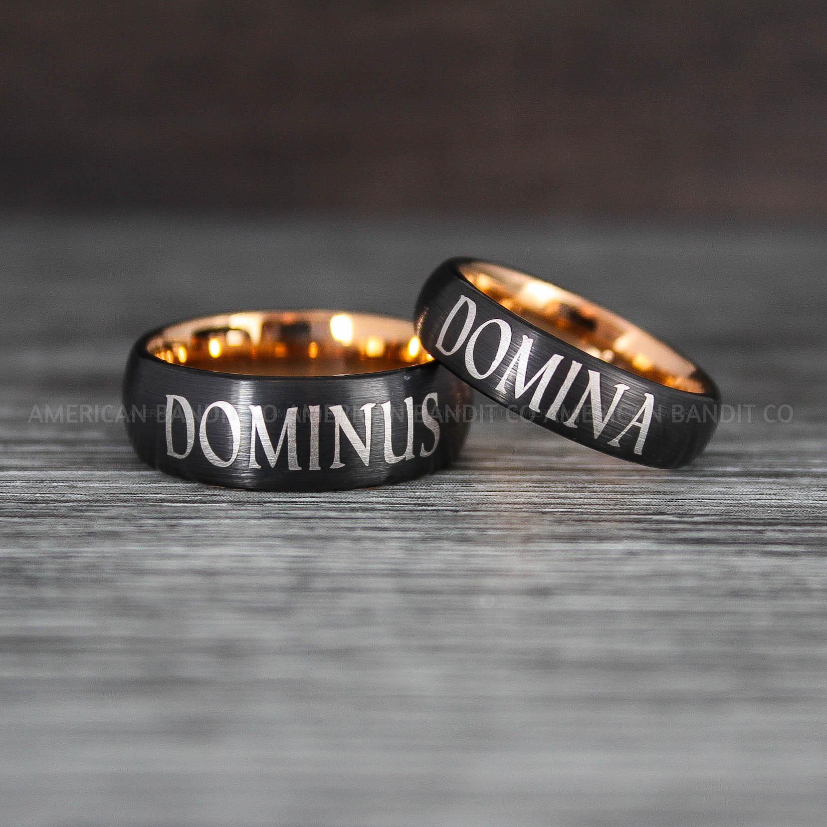 IMG_8457 Dominus Ring, Domina Ring, Dominus and Domina Rings, Couple Jewelry, Roman Jewelry Roman Rings His and Her Wedding Bands Black Wedding Rings - Image 1