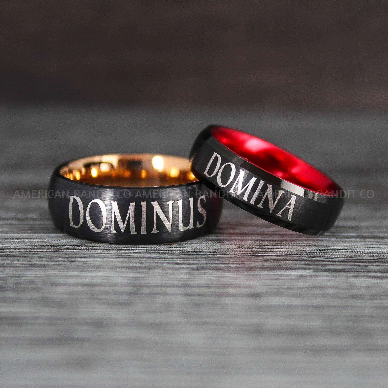IMG_8458 Dominus Ring, Domina Ring, Dominus and Domina Rings, Couple Jewelry, Roman Jewelry Roman Rings His and Her Wedding Bands Black Wedding Rings - Image 1