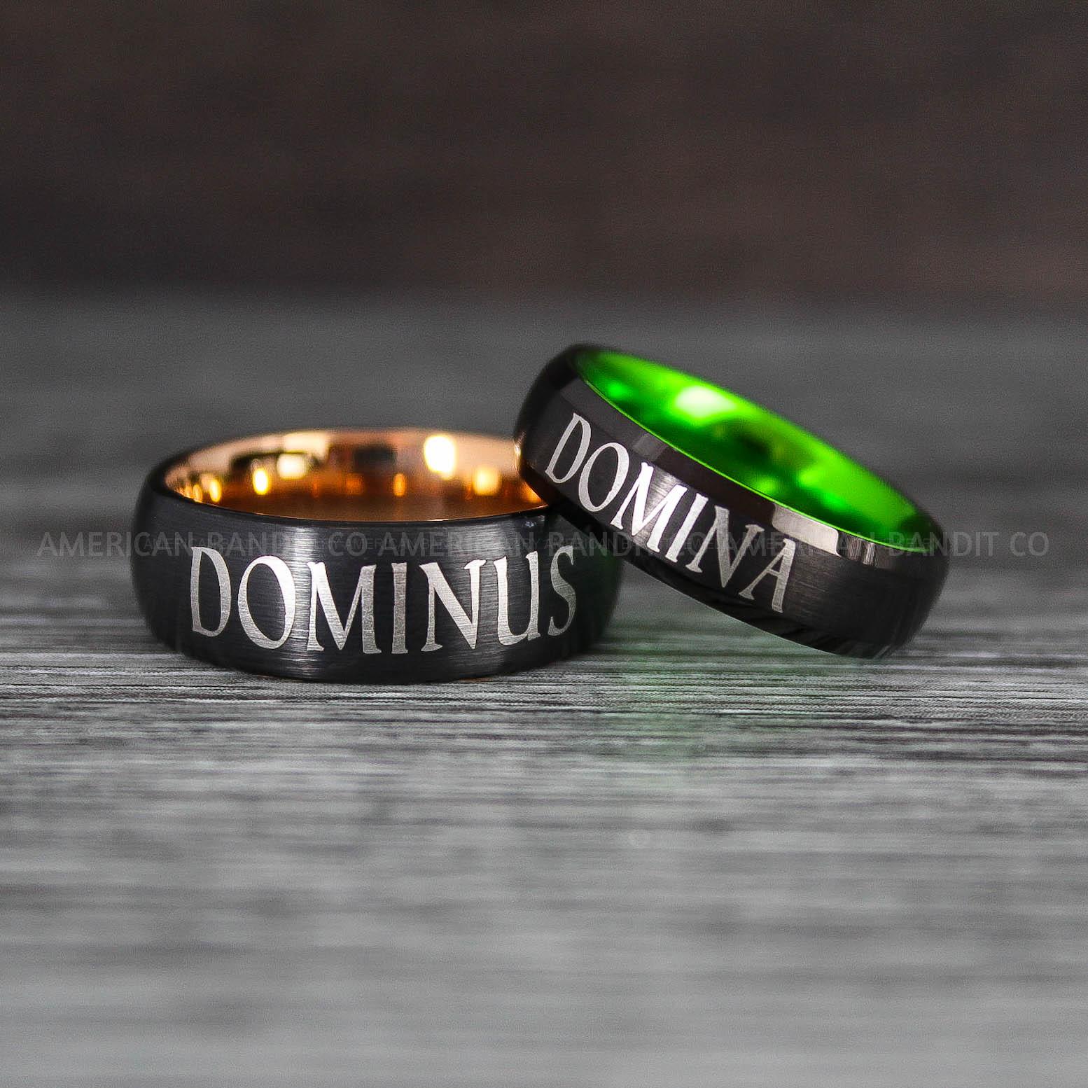 IMG_8459 Dominus Ring, Domina Ring, Dominus and Domina Rings, Couple Jewelry, Roman Jewelry Roman Rings His and Her Wedding Bands Black Wedding Rings - Image 1