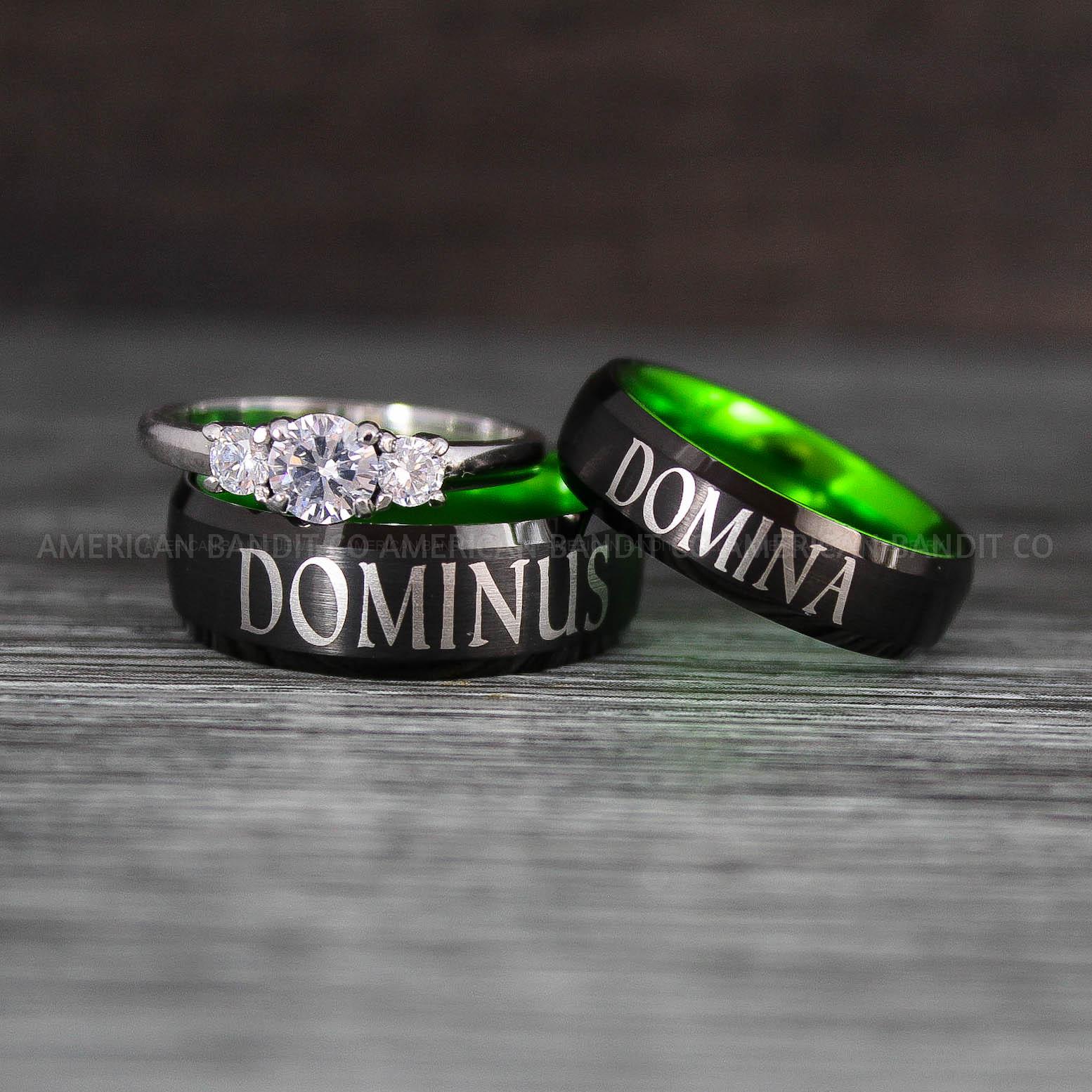 IMG_8464 Dominus Ring, Domina Ring, Dominus and Domina Rings, Couple Jewelry, Roman Jewelry Roman Rings His and Her Wedding Bands Black Wedding Rings - Image 1