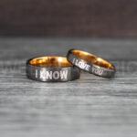 I Love You I Know Rings, Aurebesh Rings, Gunmetal Wedding Bands, Aurebesh Wedding Bands, Aurebesh Wedding Rings, Aurebesh Jewelry