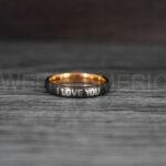 I Love You I Know Rings, Aurebesh Rings, Gunmetal Wedding Bands, Aurebesh Wedding Bands, Aurebesh Wedding Rings, Aurebesh Jewelry - Image 3