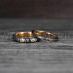 I Love You I Know Rings, Aurebesh Rings, Gunmetal Wedding Bands, Aurebesh Wedding Bands, Aurebesh Wedding Rings, Aurebesh Jewelry - Image 2