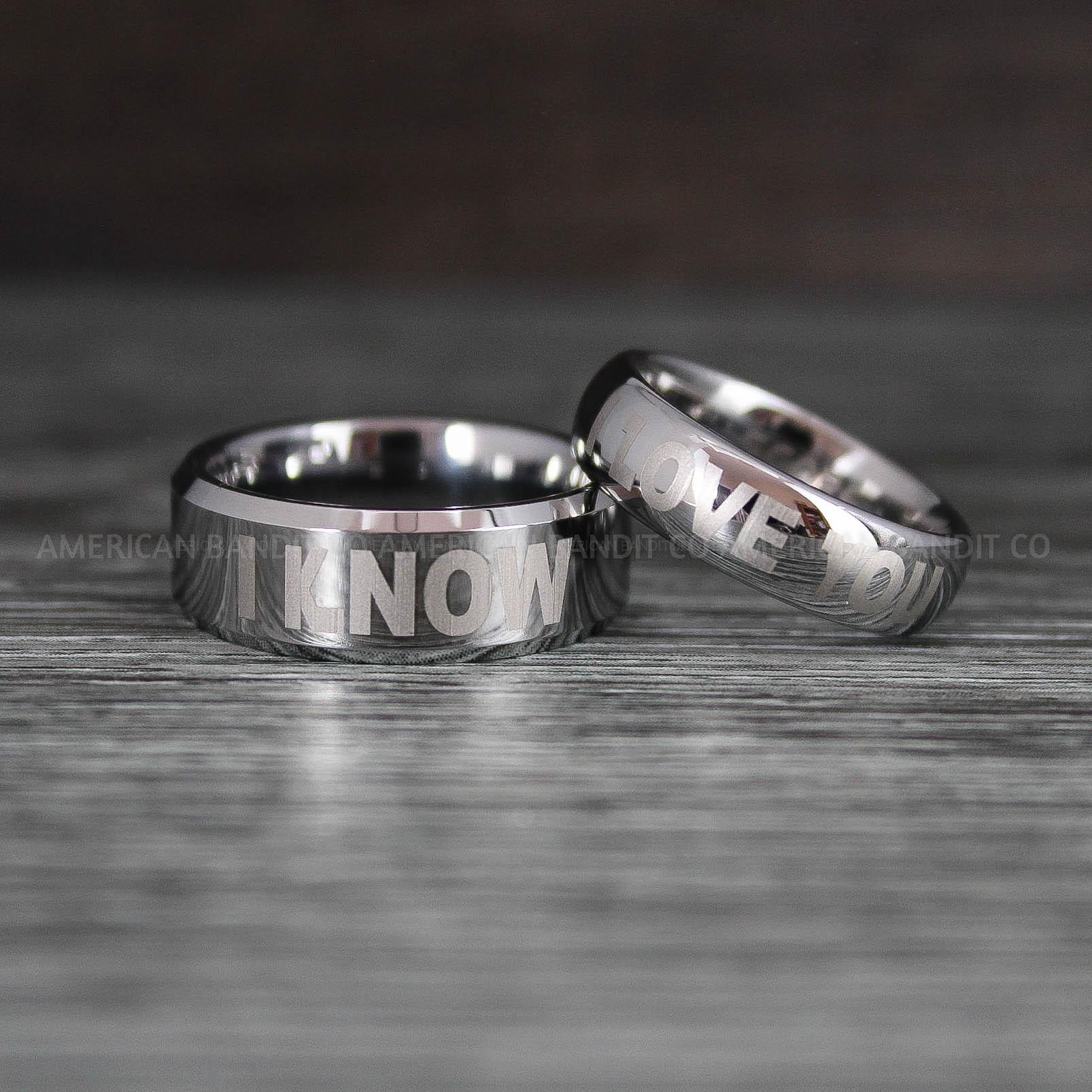 IMG_8490 I Love You I Know Rings, Aurebesh Rings, Silver Wedding Bands, Aurebesh Wedding Bands, Aurebesh Wedding Rings, Aurebesh Jewelry - Image 1