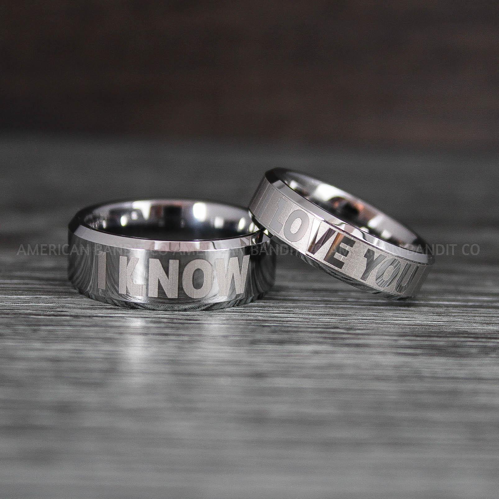 IMG_8492 I Love You I Know Rings, Aurebesh Rings, Silver Wedding Bands, Aurebesh Wedding Bands, Aurebesh Wedding Rings, Aurebesh Jewelry - Image 1