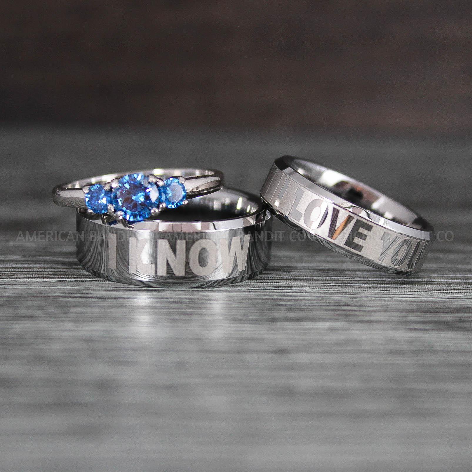 IMG_8495 I Love You I Know Rings, Aurebesh Rings, Silver Wedding Bands, Aurebesh Wedding Bands, Aurebesh Wedding Rings, Aurebesh Jewelry - Image 1