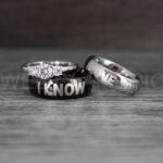 I Love You I Know Rings, Aurebesh Rings, Black Wedding Bands, Aurebesh Wedding Bands, Aurebesh Wedding Rings, Aurebesh Jewelry