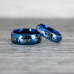Simply Meant To Be Rings, Blue Wedding Band, Blue Wedding Ring, Jack and Sally Ring - Image 2