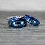 Simply Meant To Be Rings, Blue Wedding Bands, Blue Wedding Rings, Couple Rings, Couple Jewelry, His and Her Rings, Matching Rings Couple Wedding Ring Couple Jewelry