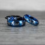 Simply Meant To Be Rings, Blue Wedding Bands, Blue Wedding Rings, Couple Rings, Couple Jewelry, His and Her Rings, Matching Rings Couple Wedding Ring Couple Jewelry